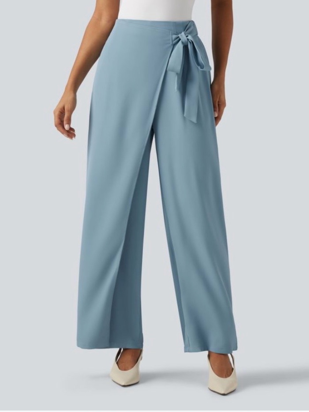 NWOT Halara Flex High Waisted Tie Side Wide Leg Work Pants Size Large